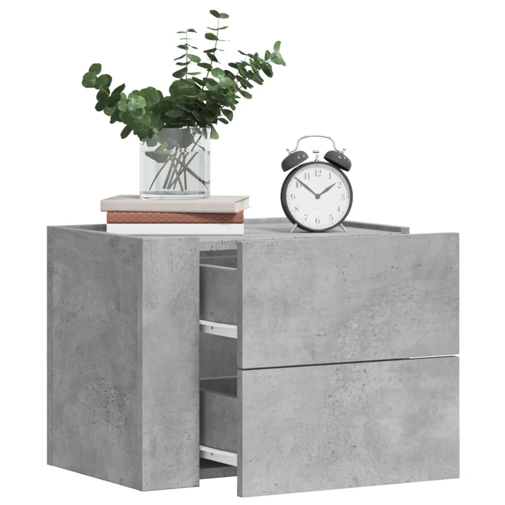 Nachtkastje wandgemonteerd 45x30x35 cm betongrijs is nu te koop bij PeponiXL, paradijselijk wonen!