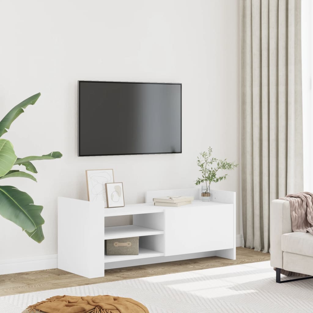 Tv-meubel 100x35x40 cm bewerkt hout wit is nu te koop bij PeponiXL, paradijselijk wonen!