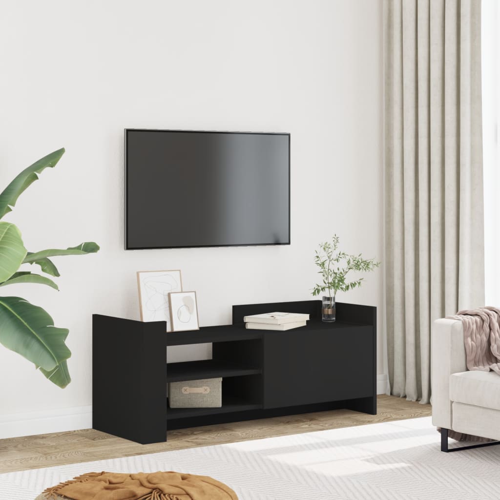 Tv-meubel 100x35x40 cm bewerkt hout zwart is nu te koop bij PeponiXL, paradijselijk wonen!