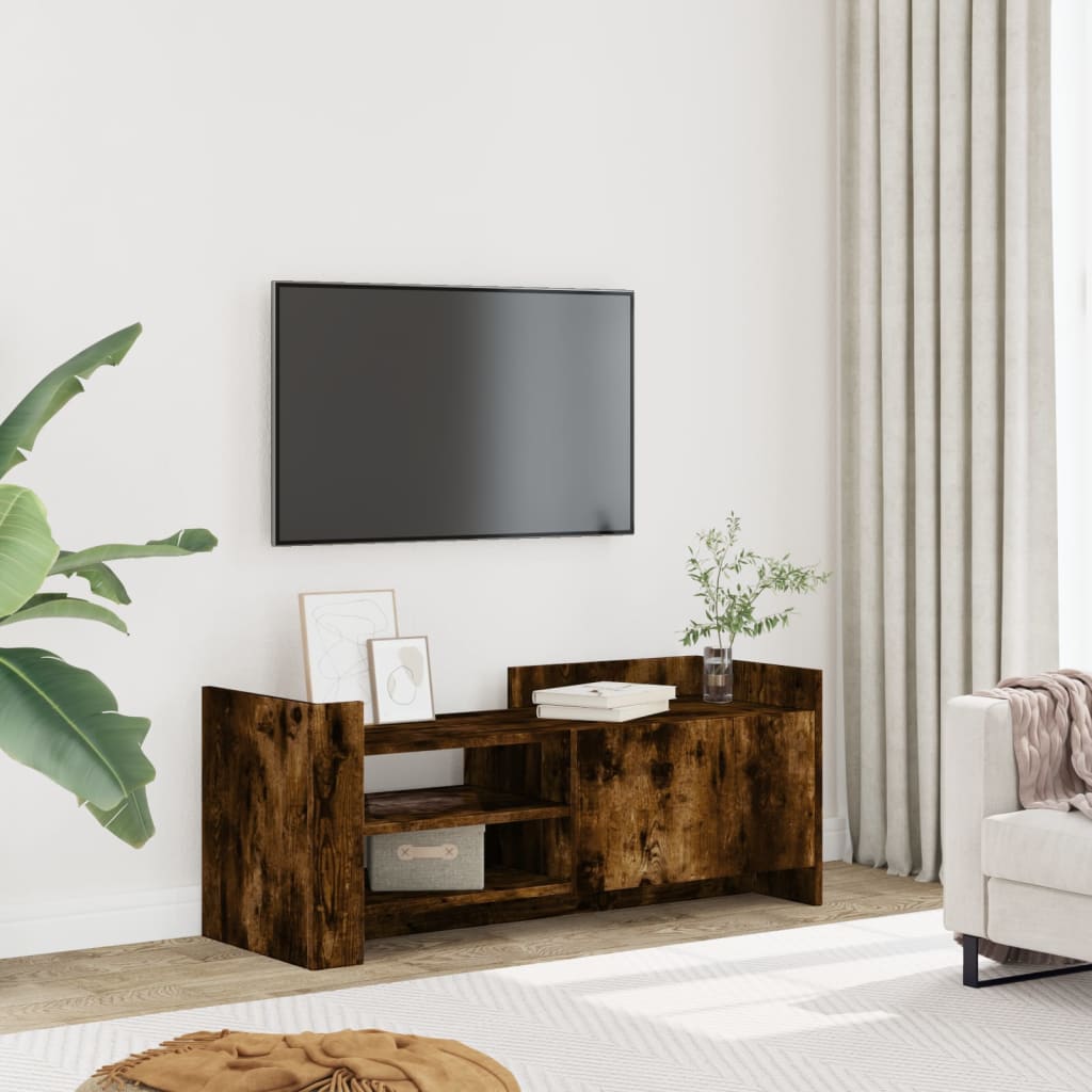 Tv-meubel 100x35x40 cm bewerkt hout gerookt eikenkleurig is nu te koop bij PeponiXL, paradijselijk wonen!