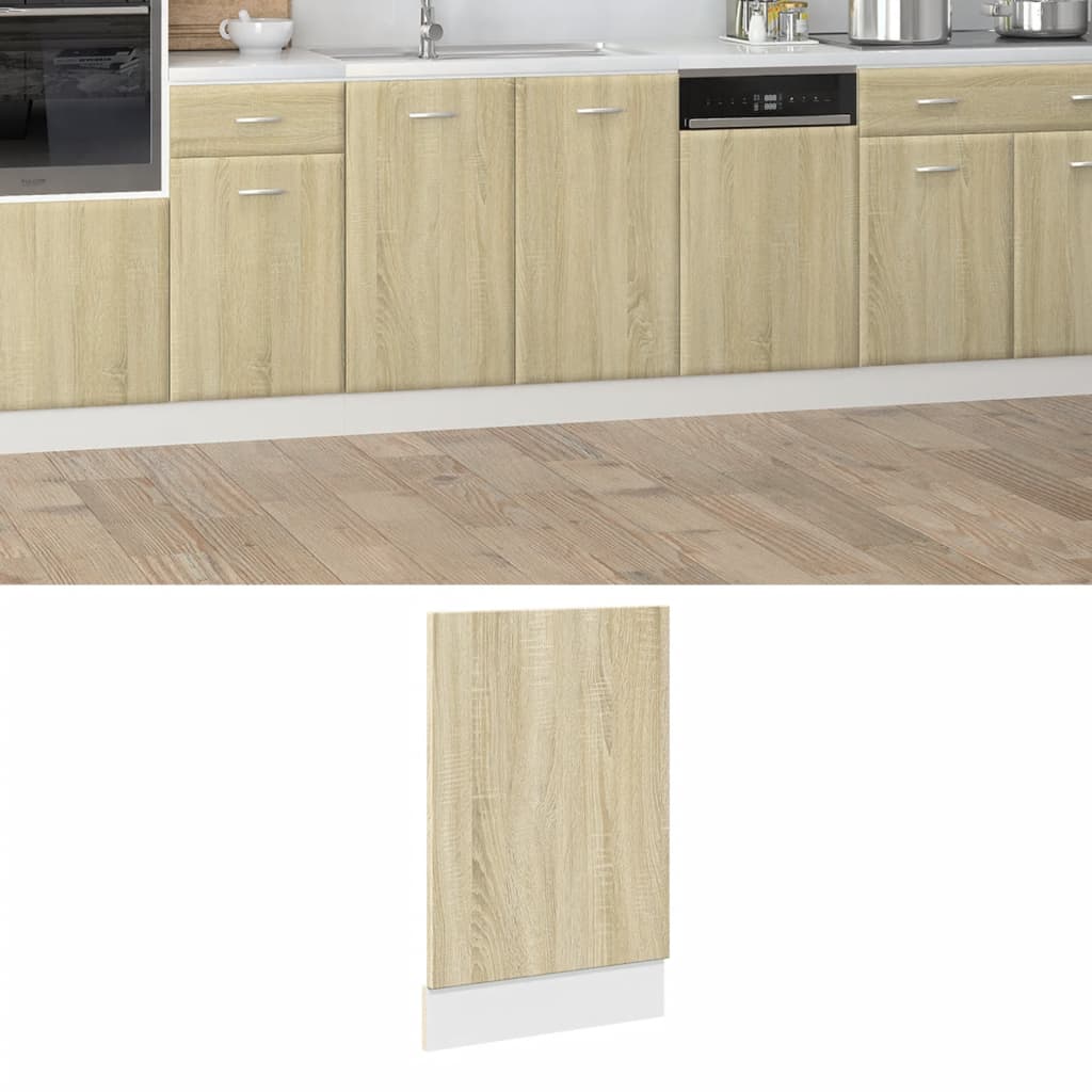 Frontpaneel vaatwasser Lyon 45x3x67 cm bewerkt hout sonoma eiken is nu te koop bij PeponiXL, paradijselijk wonen!
