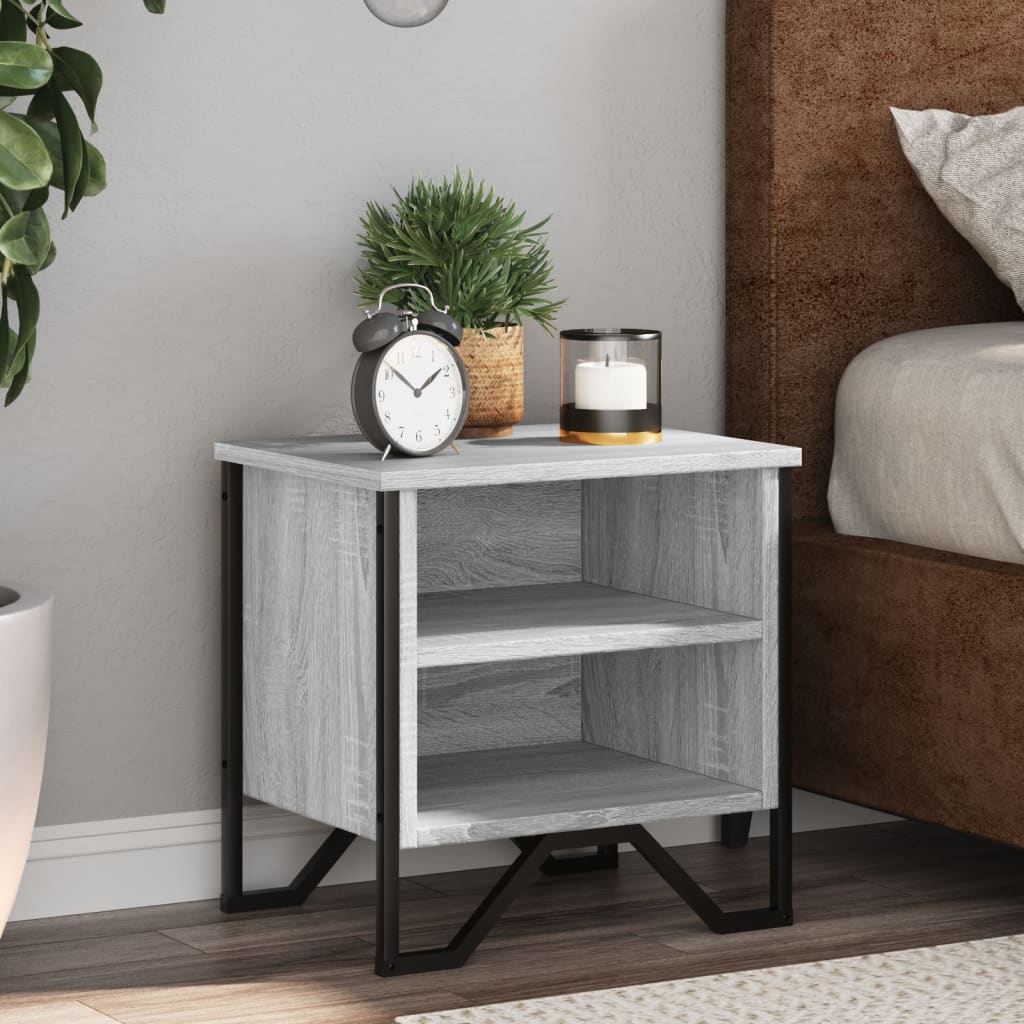 Nachtkastjes 2 st 40x30x40 cm bewerkt hout grijs sonoma eiken is nu te koop bij PeponiXL, paradijselijk wonen!