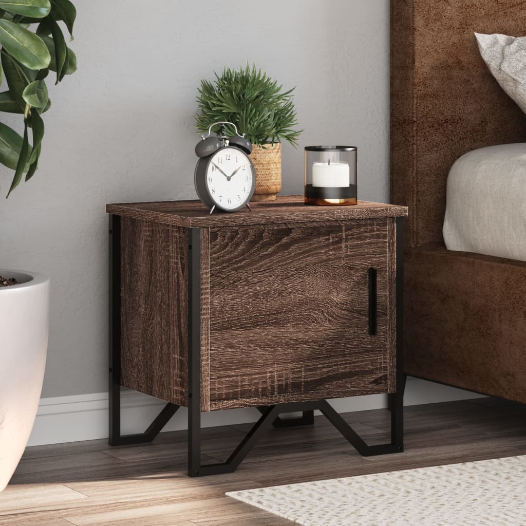 Nachtkastjes 2 st 40x30x40 cm bewerkt hout bruin eikenkleur is nu te koop bij PeponiXL, paradijselijk wonen!