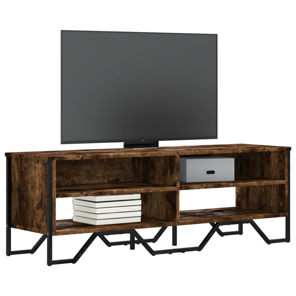 Tv-meubel 122x34x41 cm bewerkt hout gerookt eikenkleurig is nu te koop bij PeponiXL, paradijselijk wonen!