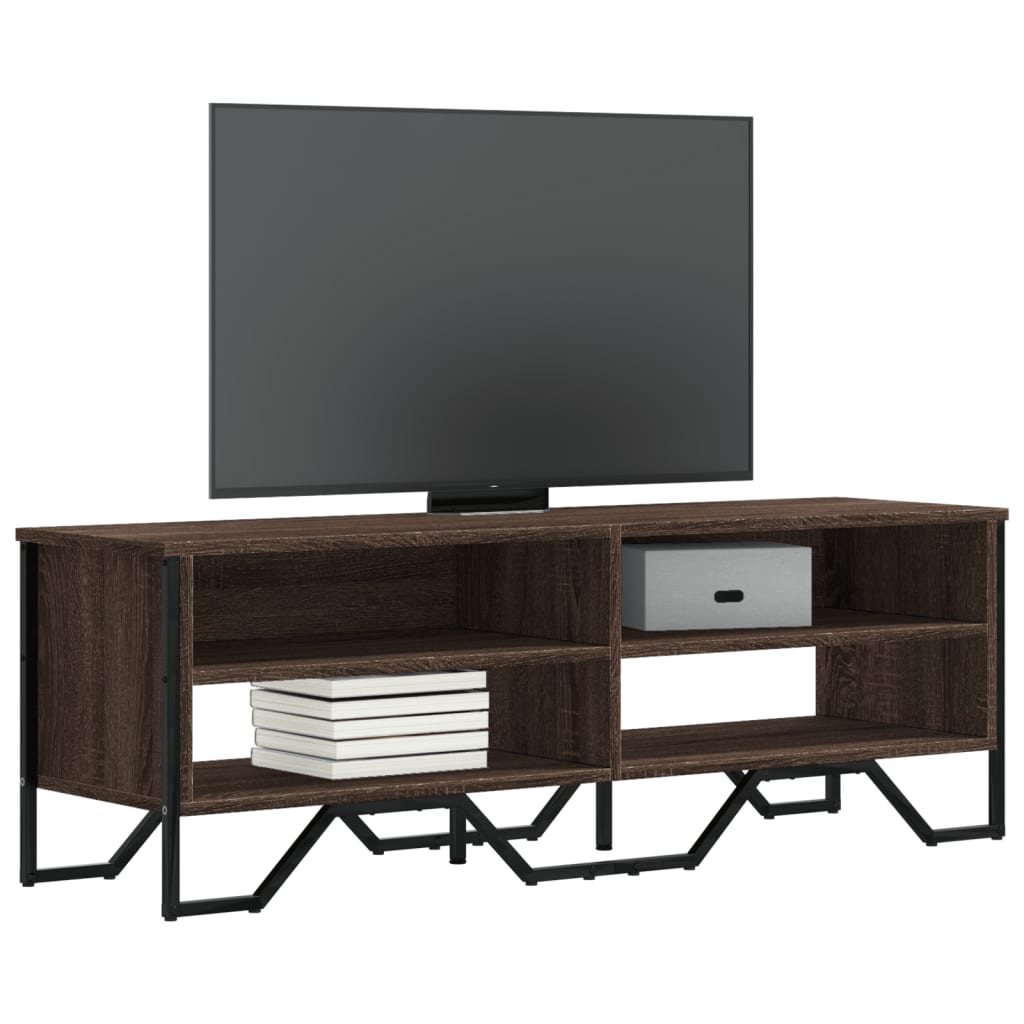 Tv-meubel 122x34x41 cm bewerkt hout bruin eikenkleurig is nu te koop bij PeponiXL, paradijselijk wonen!