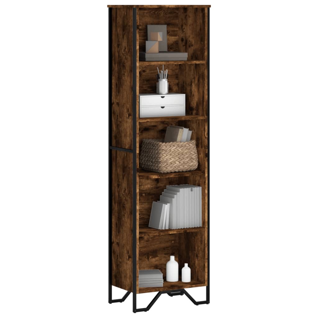 Boekenkast 50x31x169 cm bewerkt hout gerookt eikenkleurig is nu te koop bij PeponiXL, paradijselijk wonen!