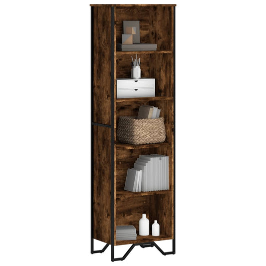 Boekenkast 50x31x169 cm bewerkt hout gerookt eikenkleurig is nu te koop bij PeponiXL, paradijselijk wonen!