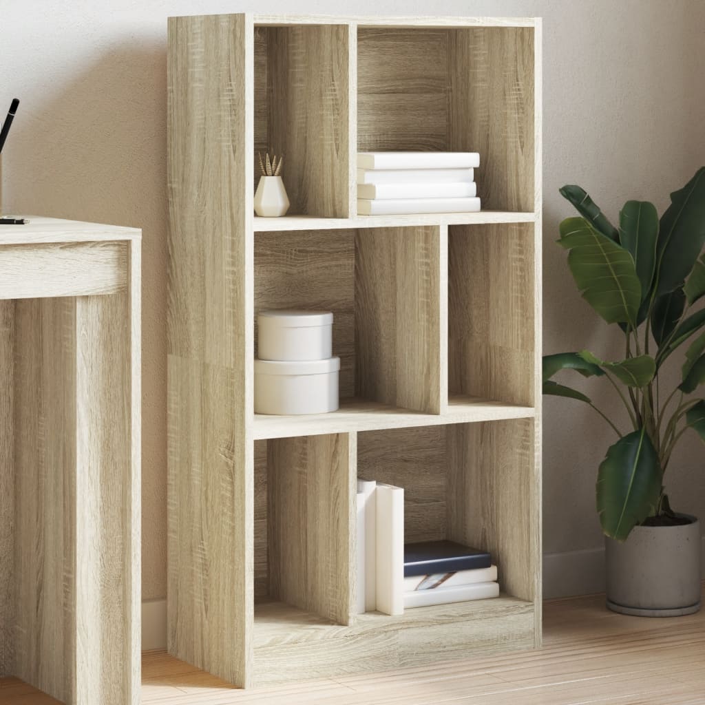 Boekenkast 57x28,5x107,5 cm bewerkt hout sonoma eikenkleurig is nu te koop bij PeponiXL, paradijselijk wonen!
