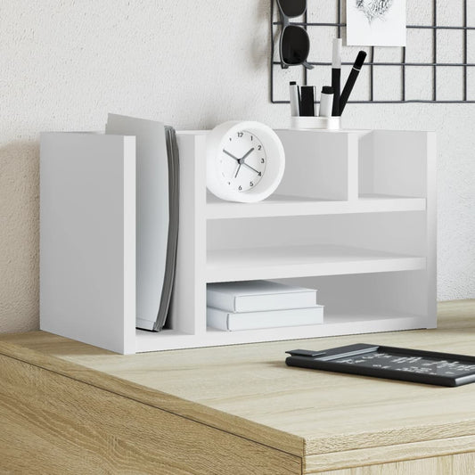 Bureau organiser 44,5x24x25 cm bewerkt hout wit is nu te koop bij PeponiXL, paradijselijk wonen!