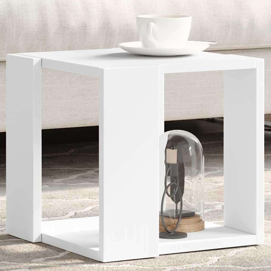 Salontafel 32x32x30 cm bewerkt hout wit is nu te koop bij PeponiXL, paradijselijk wonen!