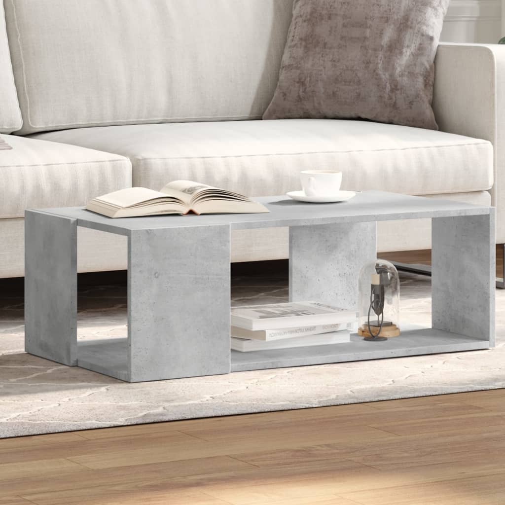 Salontafel 89,5x48x30 cm bewerkt hout betongrijs is nu te koop bij PeponiXL, paradijselijk wonen!