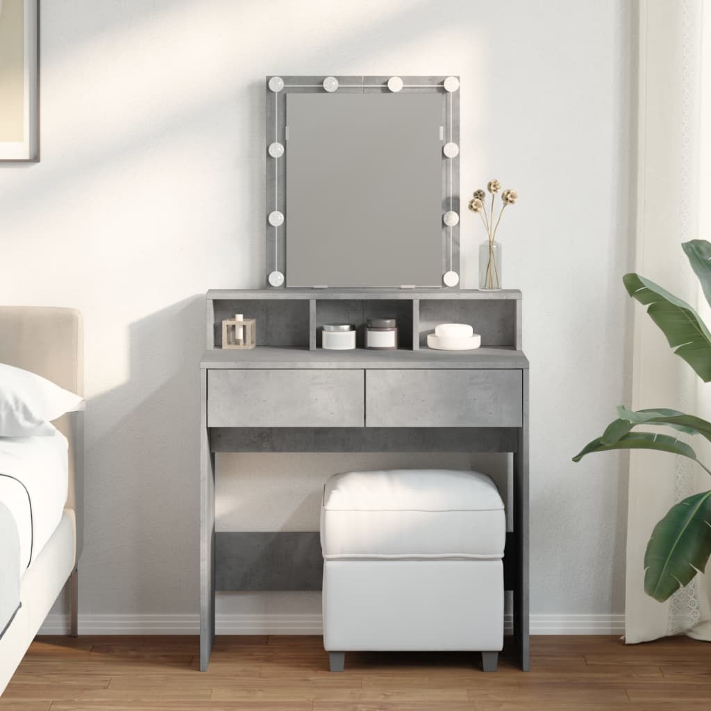 Kaptafel met LED 80x41x144,5 cm betongrijs is nu te koop bij PeponiXL, paradijselijk wonen!