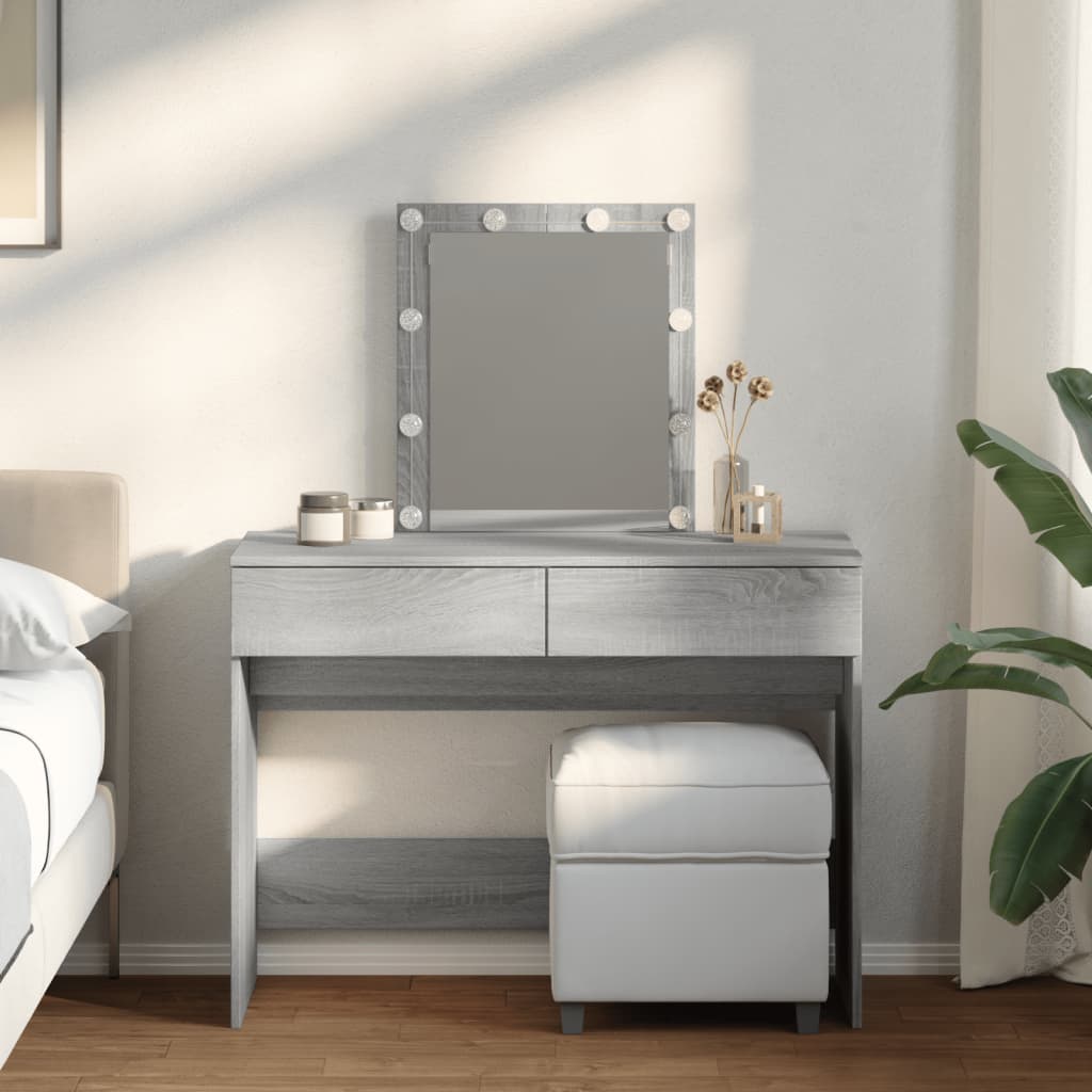 Kaptafel met LED-verlichting 100x40x130 cm grijs sonoma is nu te koop bij PeponiXL, paradijselijk wonen!