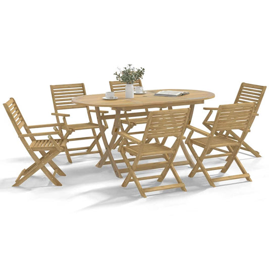 7-delige Tuinset massief acaciahout is nu te koop bij PeponiXL, paradijselijk wonen!