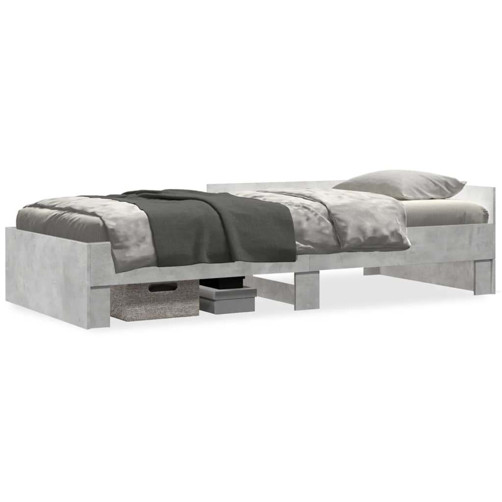 Bedframe bewerkt hout betongrijs 75x190 cm is nu te koop bij PeponiXL, paradijselijk wonen!