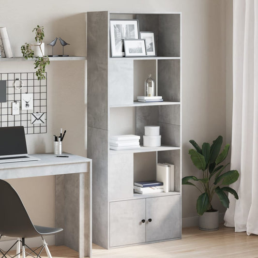 Boekenkast 70x36x189 cm bewerkt hout betongrijs is nu te koop bij PeponiXL, paradijselijk wonen!