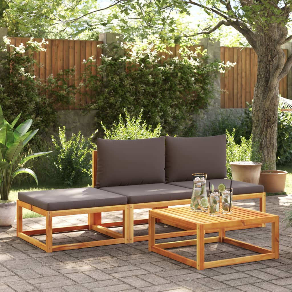 4-delige tuinbankset met kussens acaciahout & rotan is nu te koop bij PeponiXL, paradijselijk wonen!