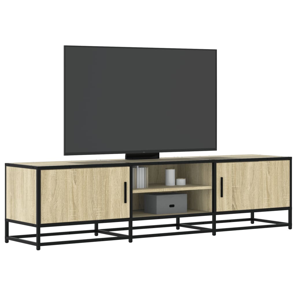 Tv-meubel 160x35x41 cm bewerkt hout metaal sonoma eikenkleurig is nu te koop bij PeponiXL, paradijselijk wonen!