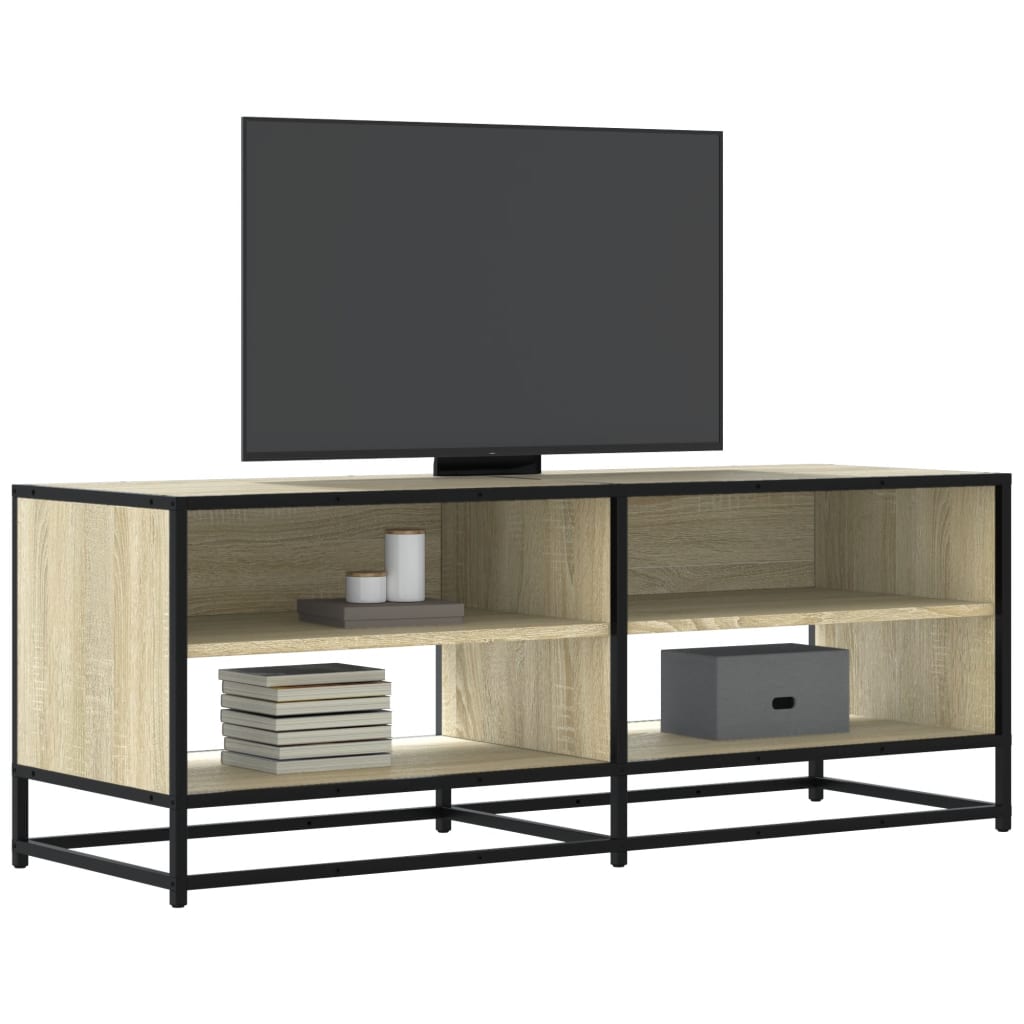 Tv-meubel 120,5x40x46cm bewerkt hout metaal sonoma eikenkleurig is nu te koop bij PeponiXL, paradijselijk wonen!