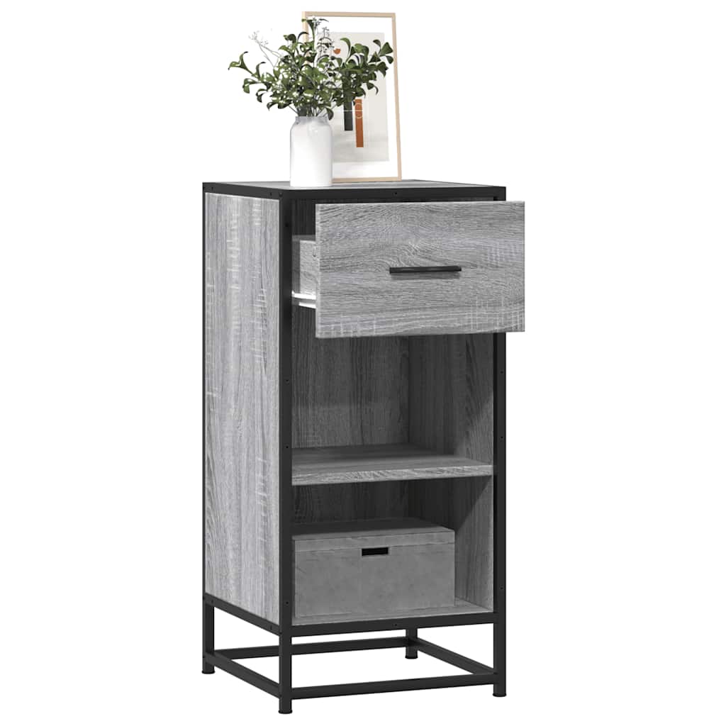Dressoir 35,5x35x76 cm bewerkt hout en metaal grijs sonoma is nu te koop bij PeponiXL, paradijselijk wonen!