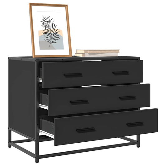Ladekast 70x41x56 cm bewerkt hout zwart is nu te koop bij PeponiXL, paradijselijk wonen!