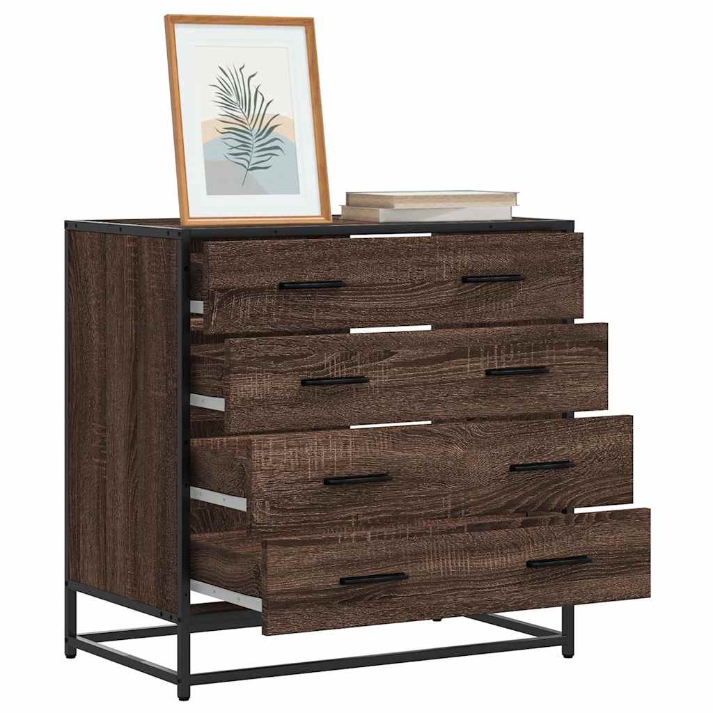 Ladekast 70x41x70 cm bewerkt hout bruin eikenkleur is nu te koop bij PeponiXL, paradijselijk wonen!