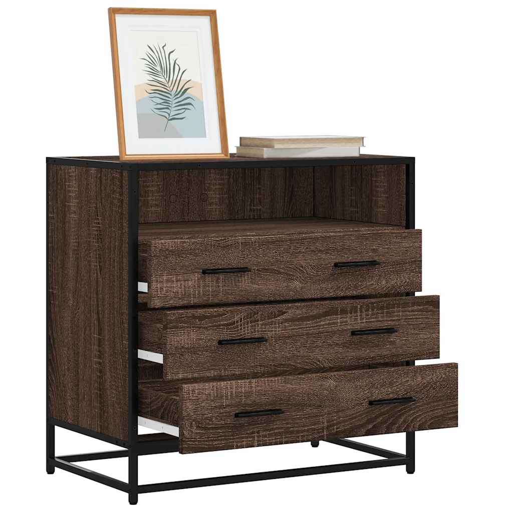 Ladekast 70x41x70 cm bewerkt hout bruin eikenkleur is nu te koop bij PeponiXL, paradijselijk wonen!