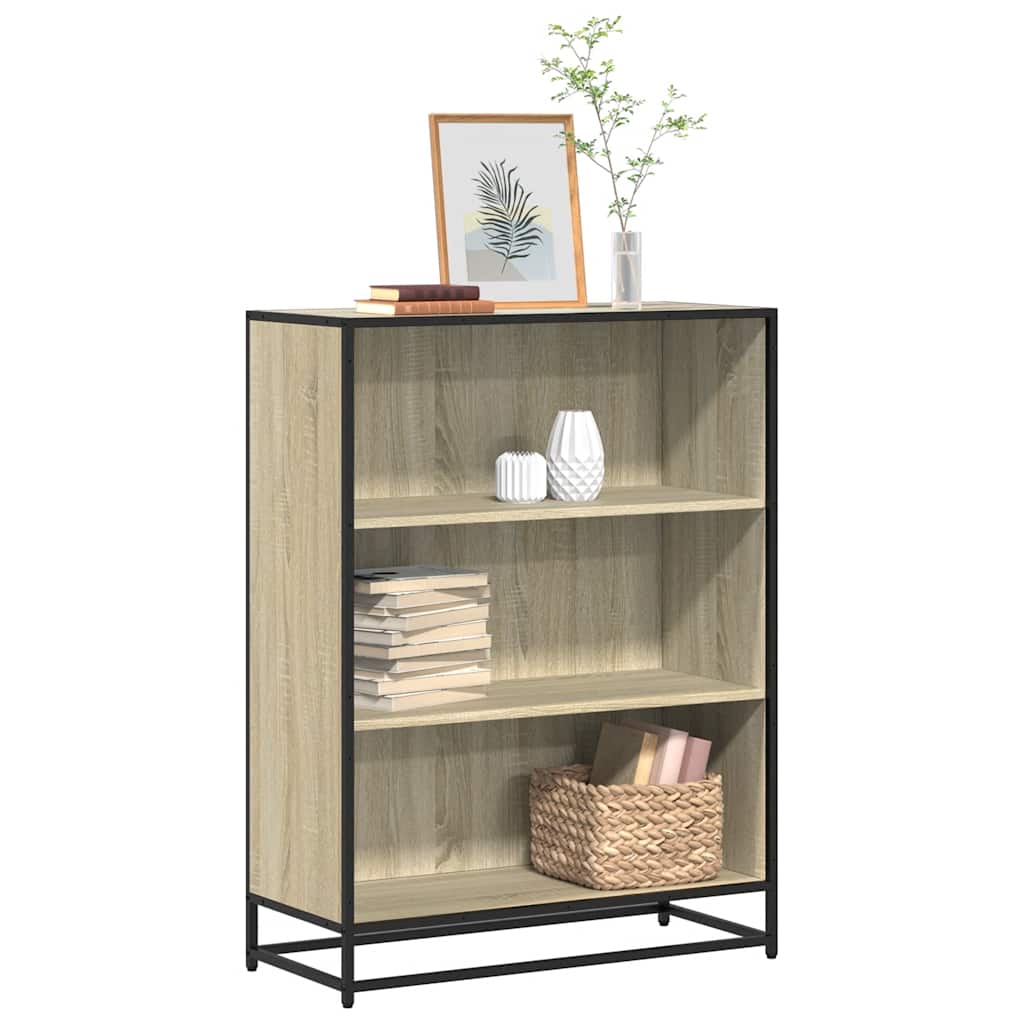Boekenkast 80,5x35x107,5 cm bewerkt hout sonoma eikenkleurig is nu te koop bij PeponiXL, paradijselijk wonen!
