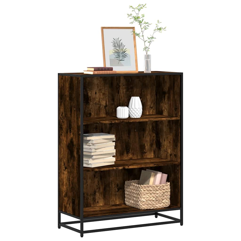 Boekenkast 80,5x35x107,5 cm bewerkt hout gerookt eikenkleurig is nu te koop bij PeponiXL, paradijselijk wonen!