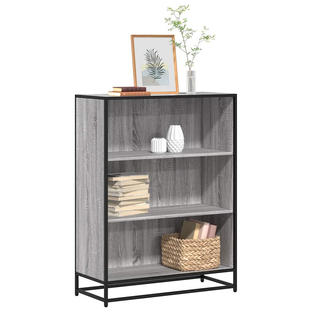 Boekenkast 80,5x35x107,5cm bewerkt hout grijs sonoma eikenkleur is nu te koop bij PeponiXL, paradijselijk wonen!
