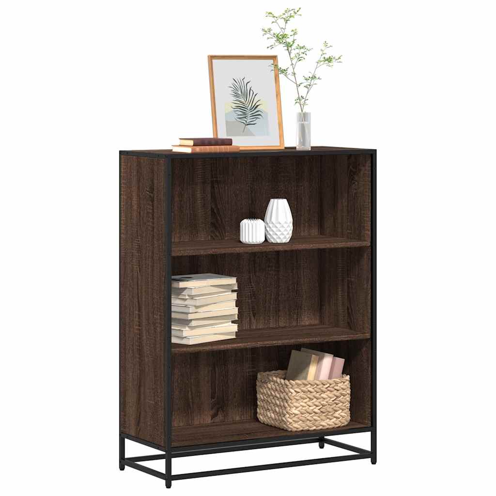 Boekenkast 80,5x35x107,5 cm bewerkt hout bruin eikenkleur is nu te koop bij PeponiXL, paradijselijk wonen!