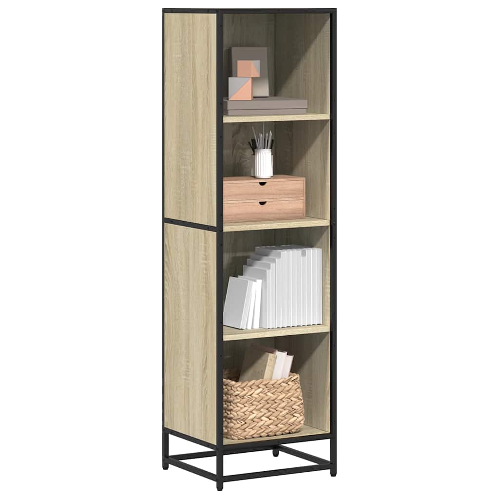 Boekenkast 40x35x139 cm bewerkt hout sonoma eikenkleurig is nu te koop bij PeponiXL, paradijselijk wonen!