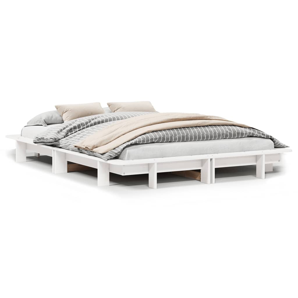 Bedframe zonder matras massief grenenhout wit 140x200 cm is nu te koop bij PeponiXL, paradijselijk wonen!