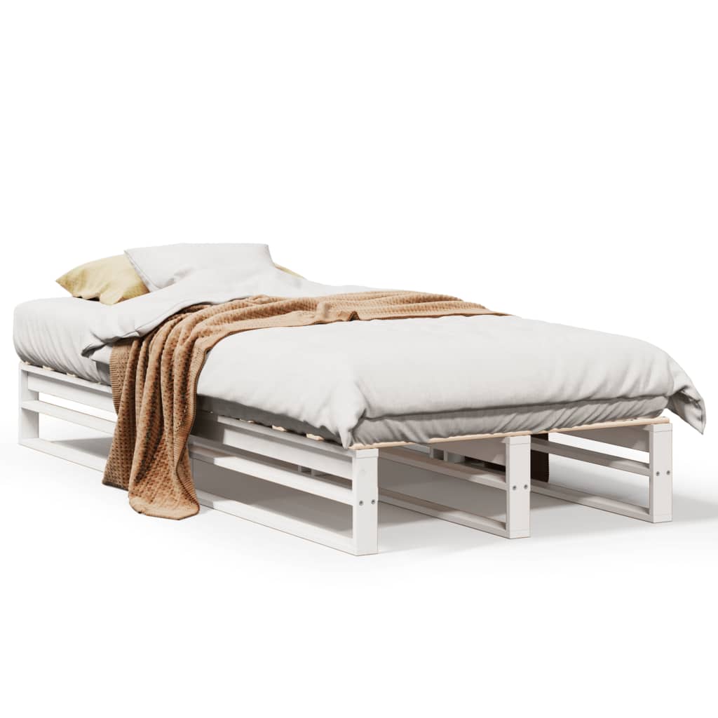 Bedframe zonder matras massief grenenhout wit 75x190 cm is nu te koop bij PeponiXL, paradijselijk wonen!