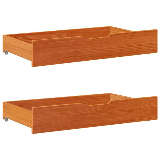 Bedlades 2 st 95x55x17 massief grenenhout wasbruin is nu te koop bij PeponiXL, paradijselijk wonen!