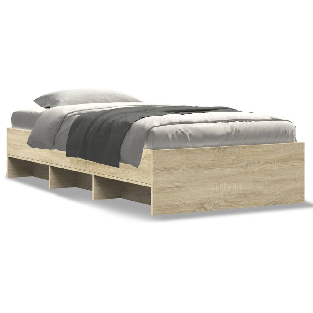 Bedframe zonder matras hout sonoma eikenkleurig 75x190 cm is nu te koop bij PeponiXL, paradijselijk wonen!