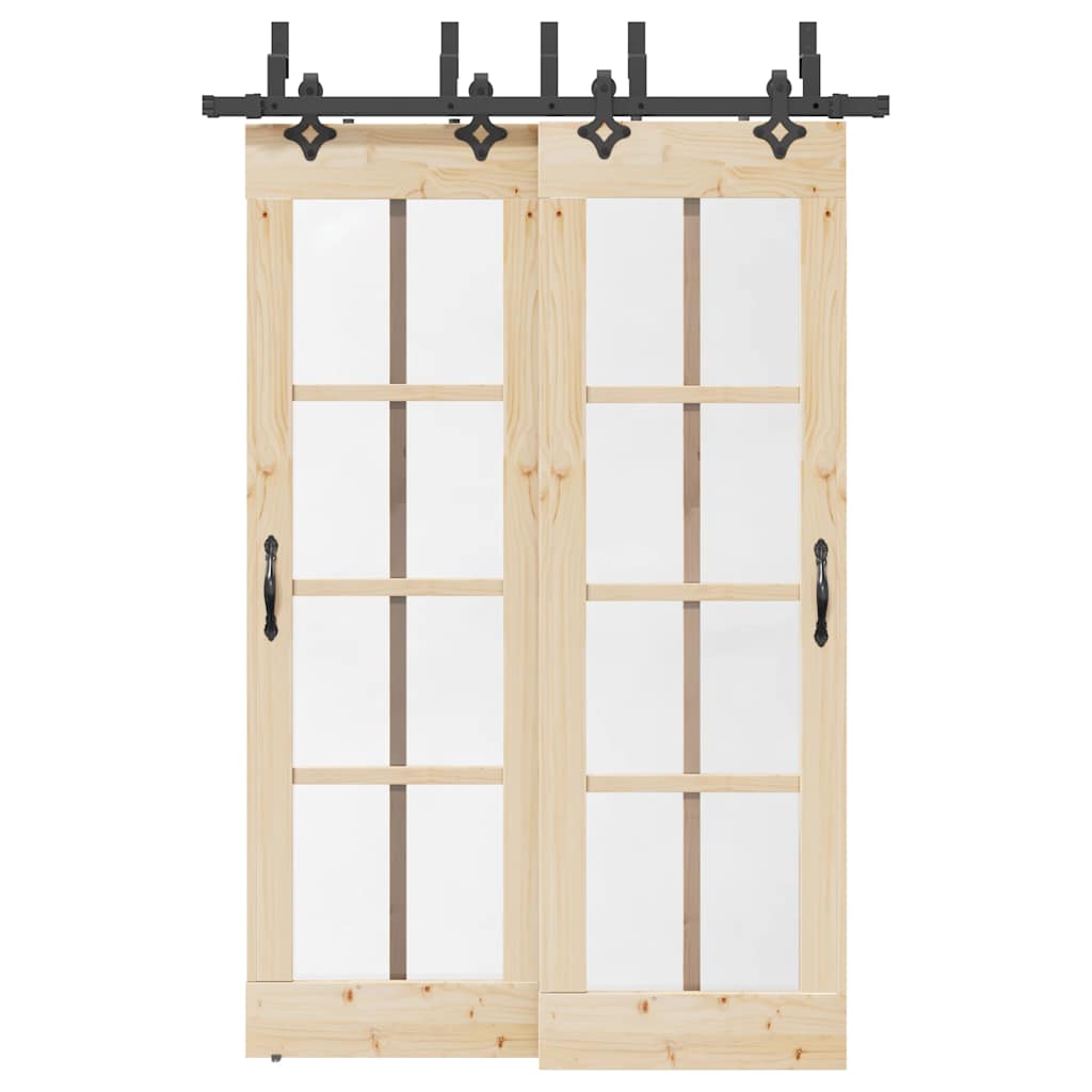 Doos met onderdelen voor schuifdeur 152,5 cm staal zwart is nu te koop bij PeponiXL, paradijselijk wonen!