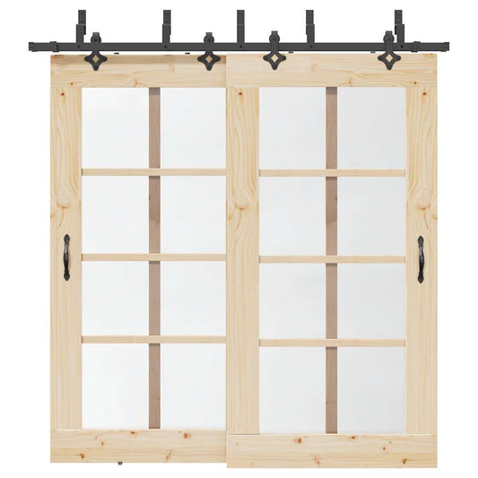 Doos met onderdelen voor schuifdeur 213,5 cm staal zwart is nu te koop bij PeponiXL, paradijselijk wonen!