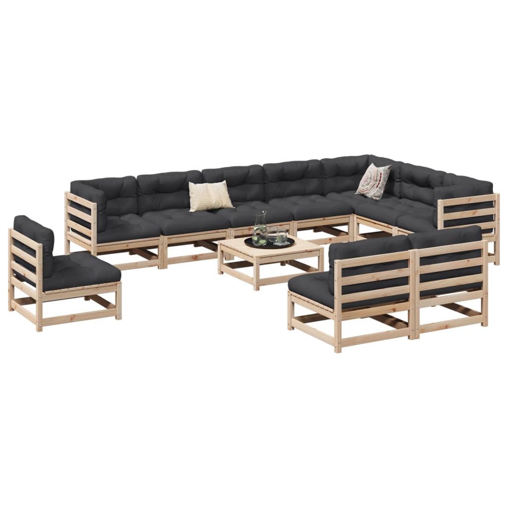 11-delige Loungeset massief grenenhout is nu te koop bij PeponiXL, paradijselijk wonen!