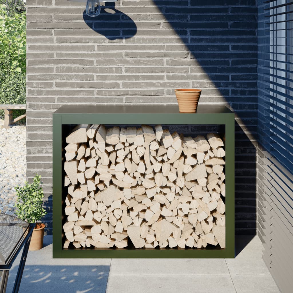 Haardhoutrek 100x40x80 cm staal groen is nu te koop bij PeponiXL, paradijselijk wonen!