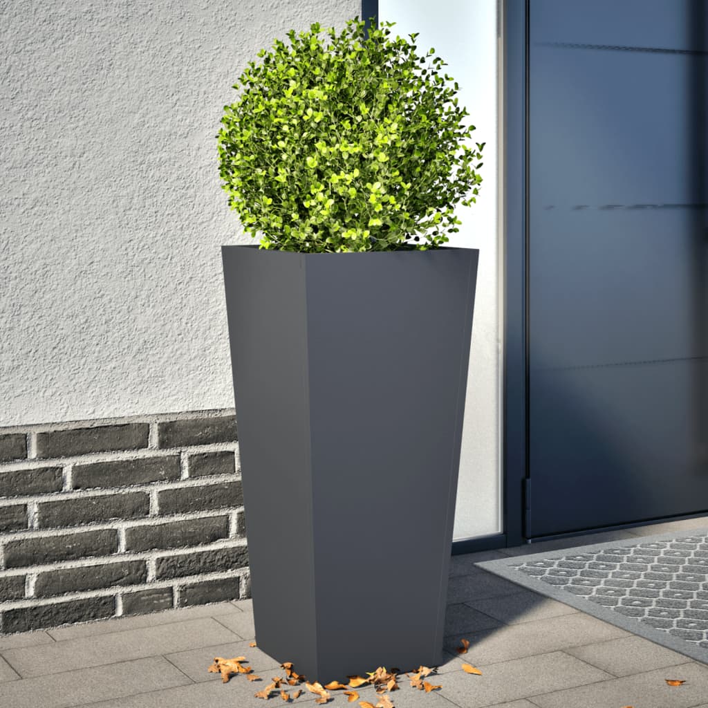 Plantenbakken 2 st 35x35x75 cm staal antracietkleurig is nu te koop bij PeponiXL, paradijselijk wonen!