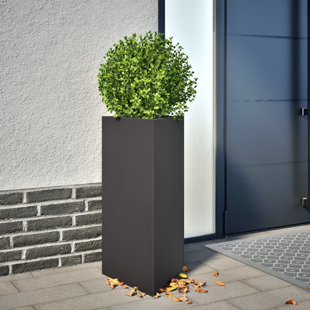 Plantenbakken 2 st driehoek 40x34,5x75 cm staal zwart is nu te koop bij PeponiXL, paradijselijk wonen!