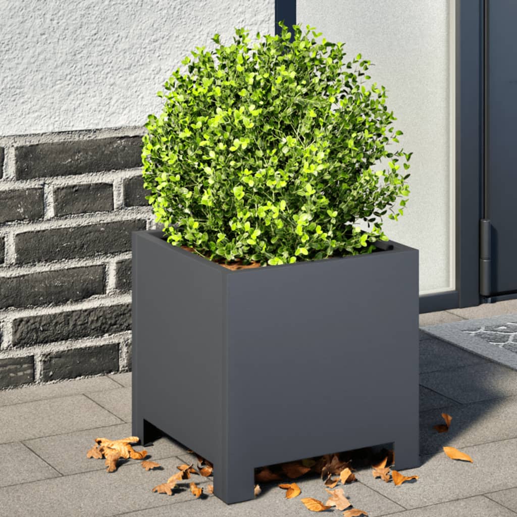 Plantenbakken 2 st 30x30x30 cm staal antracietkleurig is nu te koop bij PeponiXL, paradijselijk wonen!