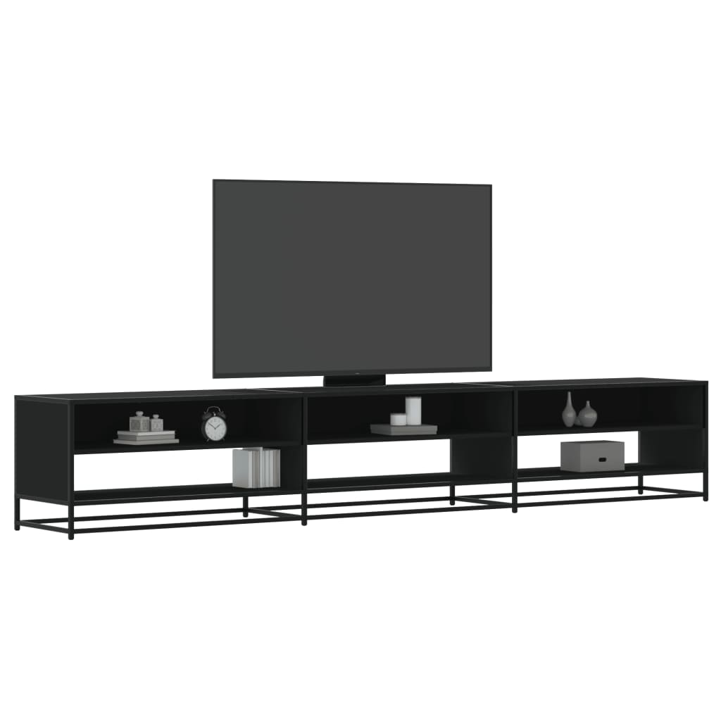 Tv-meubel 270x40x46 cm bewerkt hout zwart is nu te koop bij PeponiXL, paradijselijk wonen!