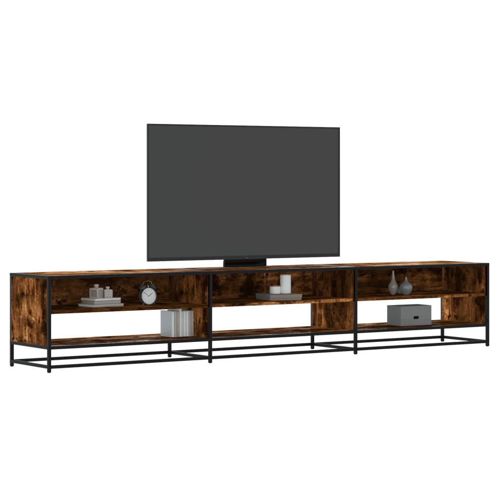 Tv-meubel 270x40x46 cm bewerkt hout gerookt eikenkleurig is nu te koop bij PeponiXL, paradijselijk wonen!