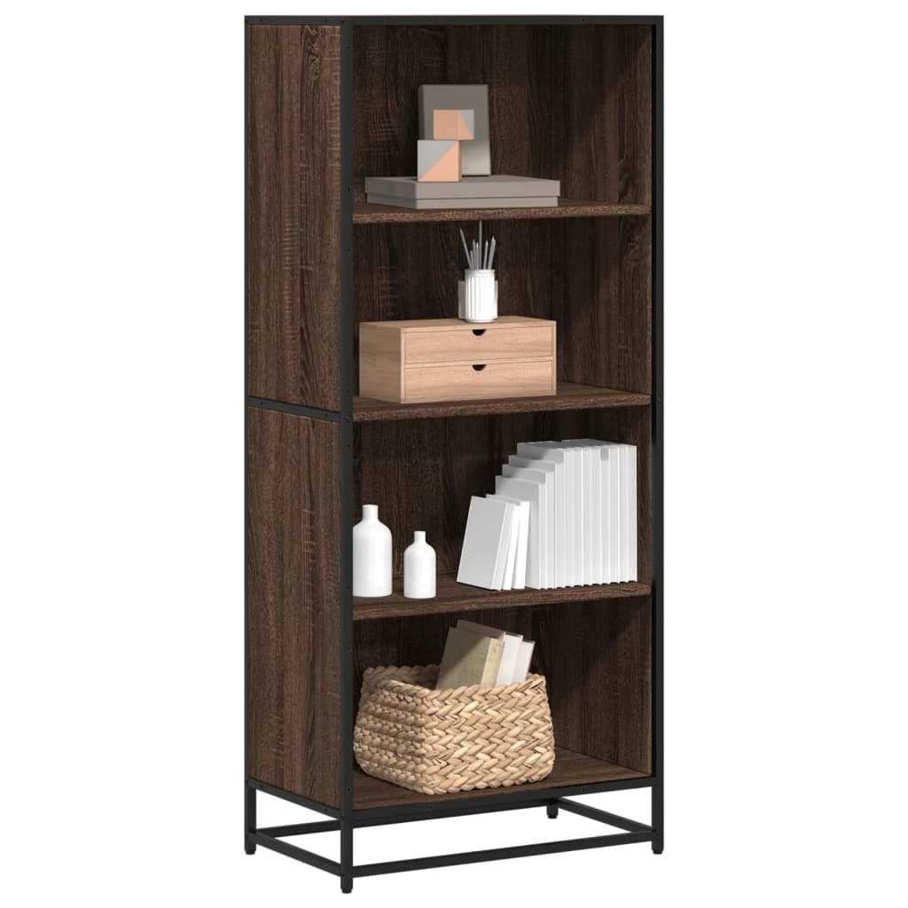Boekenkast 60x35x139 cm bewerkt hout bruin eikenkleurig is nu te koop bij PeponiXL, paradijselijk wonen!