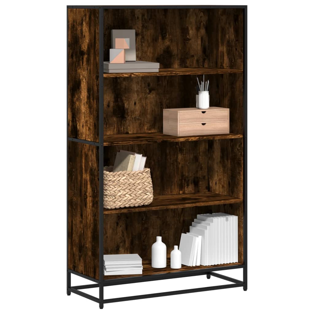 Boekenkast 80,5x35x139 cm bewerkt hout gerookt eikenkleurig is nu te koop bij PeponiXL, paradijselijk wonen!