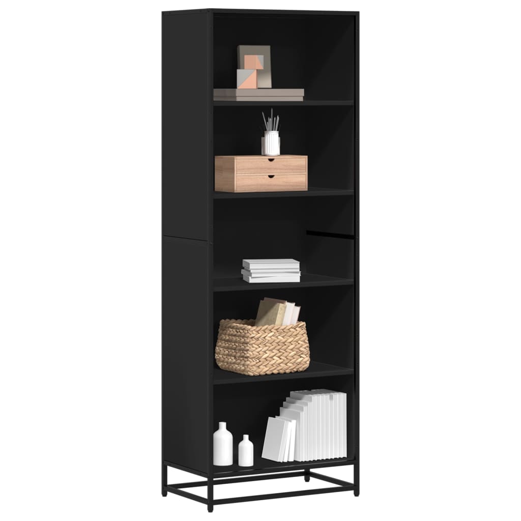 Boekenkast 60x35x170,5 cm bewerkt hout zwart is nu te koop bij PeponiXL, paradijselijk wonen!