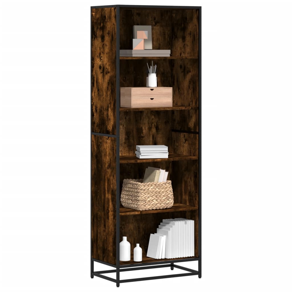 Boekenkast 60x35x170,5 cm bewerkt hout gerookt eikenkleurig is nu te koop bij PeponiXL, paradijselijk wonen!