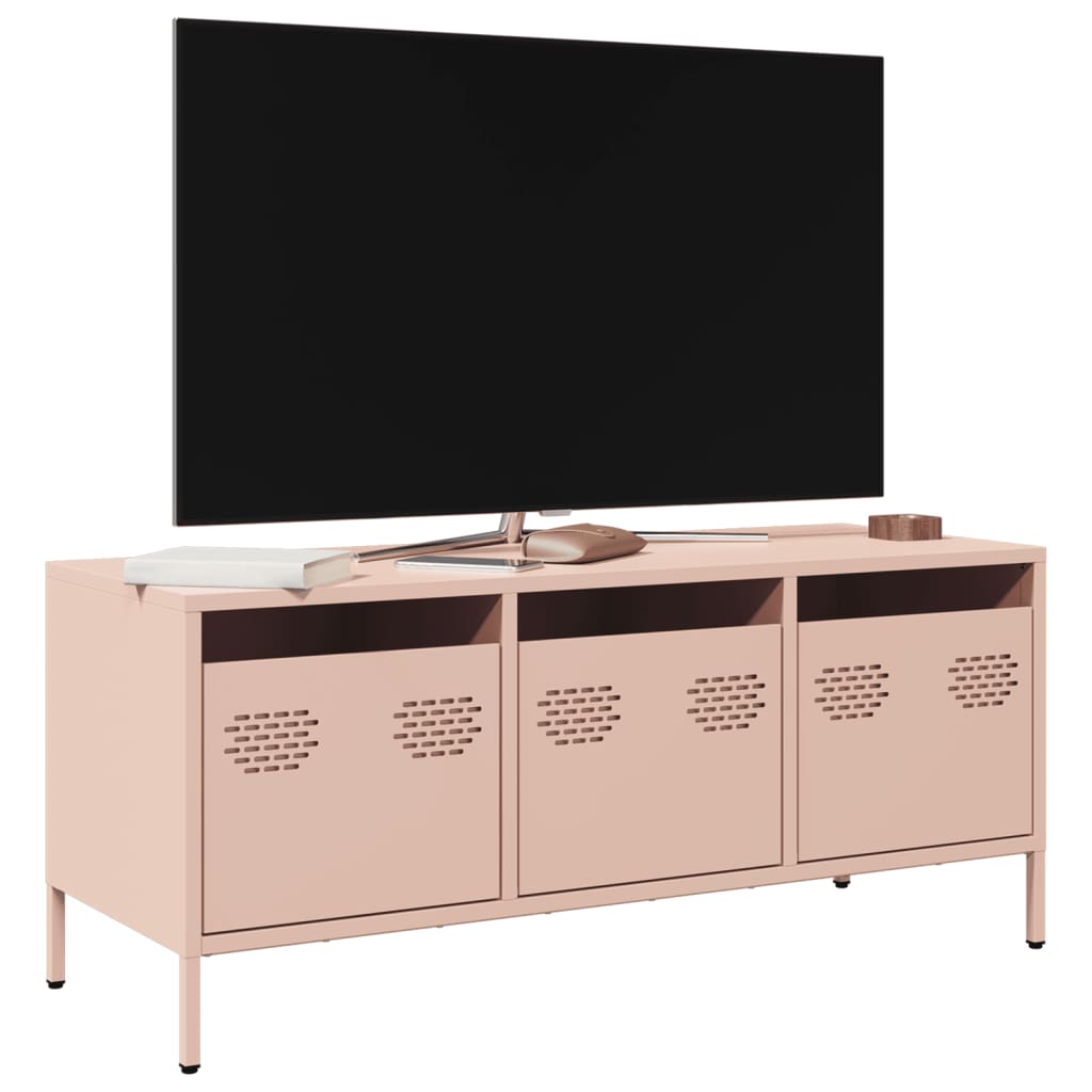 Tv-meubel 101,5x39x43,5 cm koudgewalst staal roze is nu te koop bij PeponiXL, paradijselijk wonen!